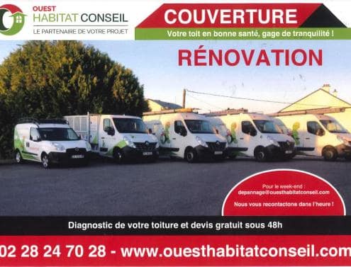 Publicité OHC - Ouest Habitat Couverture - Couverture, isolation, ravalement de façade, menuiserie, ventilation, traitement des bois à Nantes